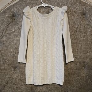 Girls Size 4 Carter's White Knit Sweater Dress